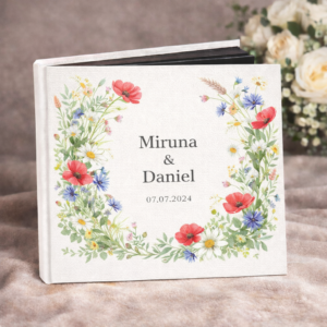 Guestbook Flori de Câmp – 25×25 cm, interior negru